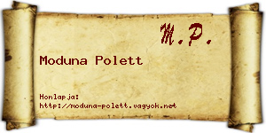 Moduna Polett névjegykártya